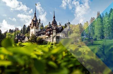 Foto des Schlosses Peles in den Karpaten zur Illustration eines Artikels über EOR in Rumänien. Foto von Majkl velner auf Unsplash.